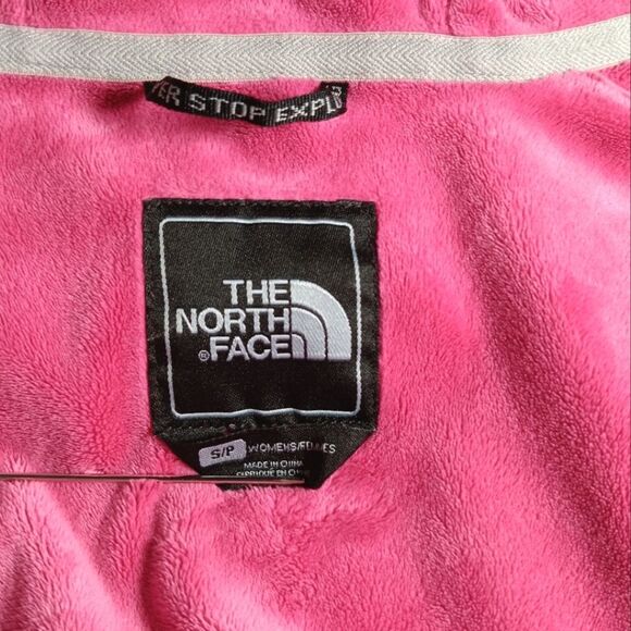 THE NORTH FACE Women's Pink Hooded Full Zip 100% Nylon Jacket Small Petite - Picture 9 of 11